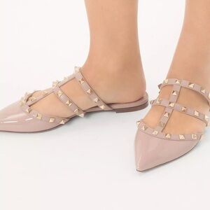 Valentino Rock Stud Patent Leather Mule